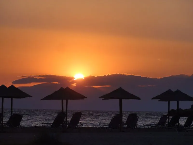 Sonnenuntergang auf der Chaldiki-Halbinsel