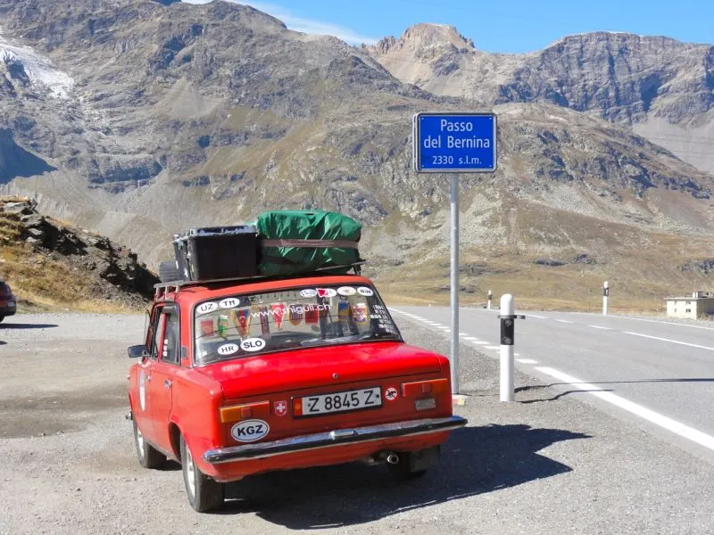 
Auch den zweitletzten Pass meistert der Lada ohne Probleme
