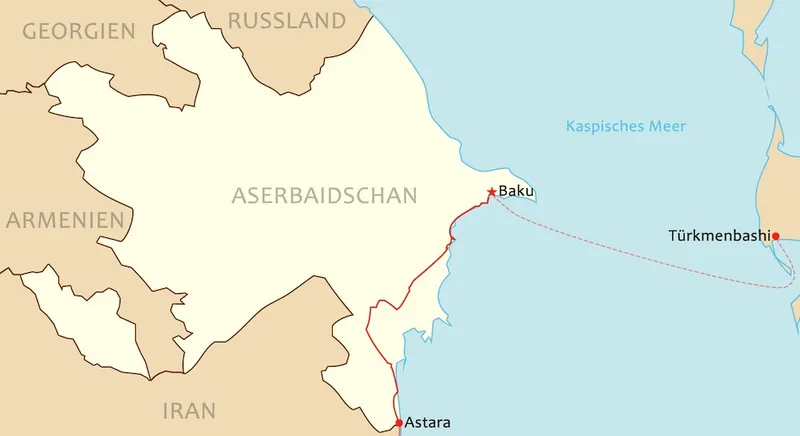 Reiseroute Aserbaidschan