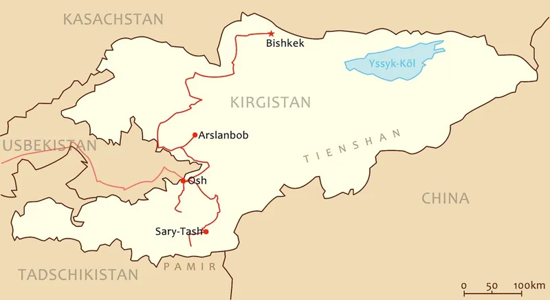 Reiseroute Kirgistan