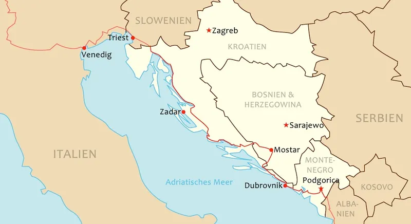 Reiseroute Westbalkan