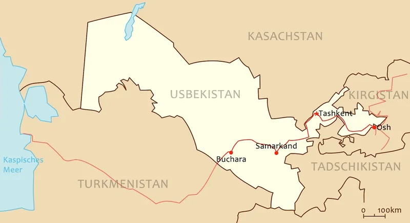 Reiseroute Usbekistan