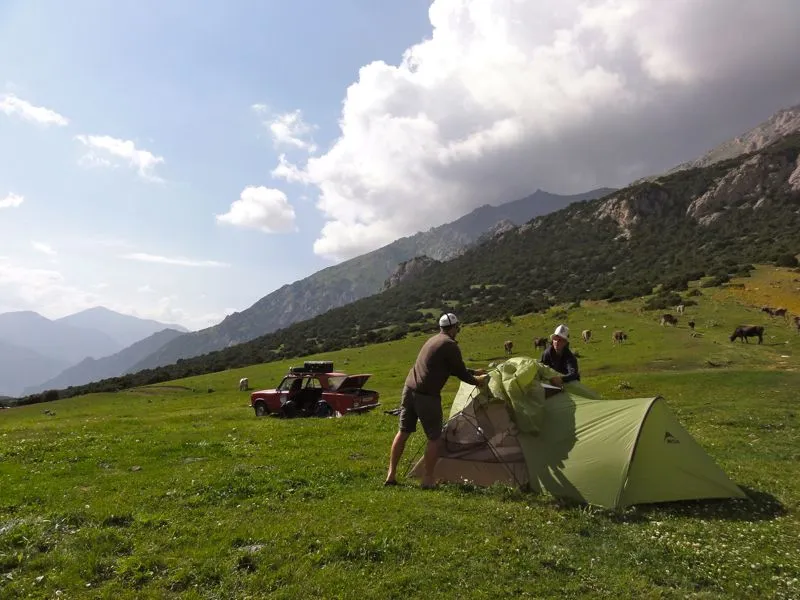 Lager einrichten auf der Alp