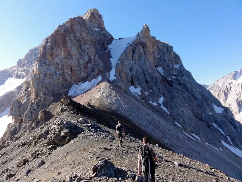 
Wanderung zum kleinen Gipfel rechts auf dem Bild - gerade ca. 4000m hoch
