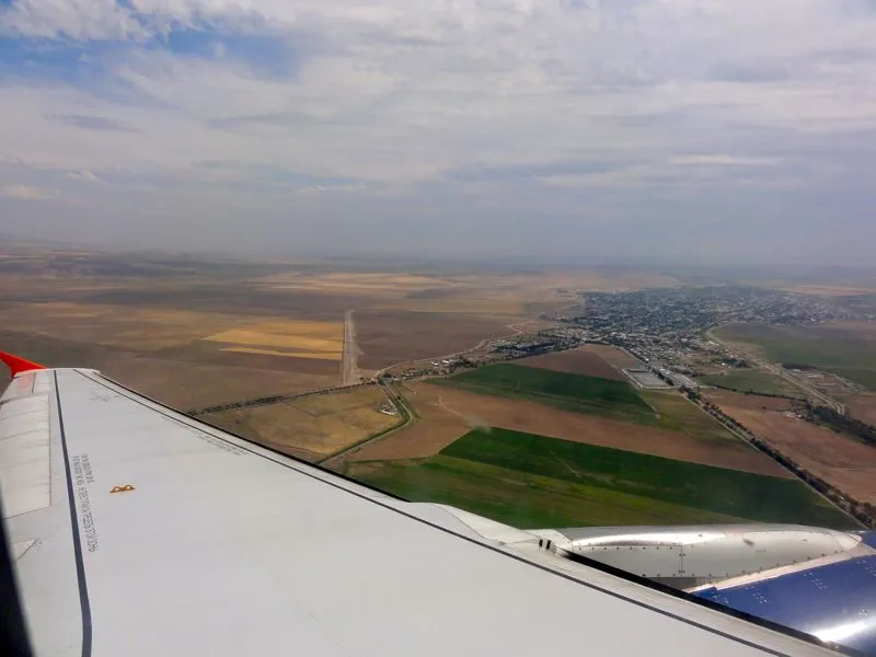 Anflug Flughafen Bishkek